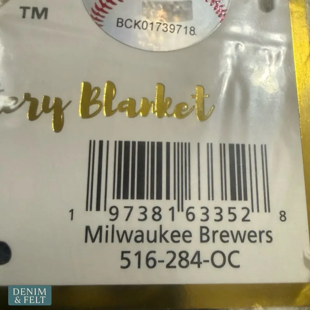NEW‎ Milwaukee Brewers Buttery Blanket Ombre Check 50x70 MLB Soft Plush Throw